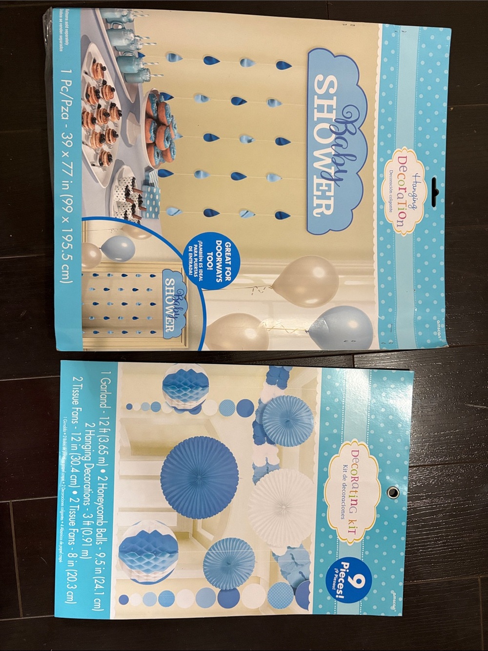 Blue and White Baby Shower Hanging Decorations
